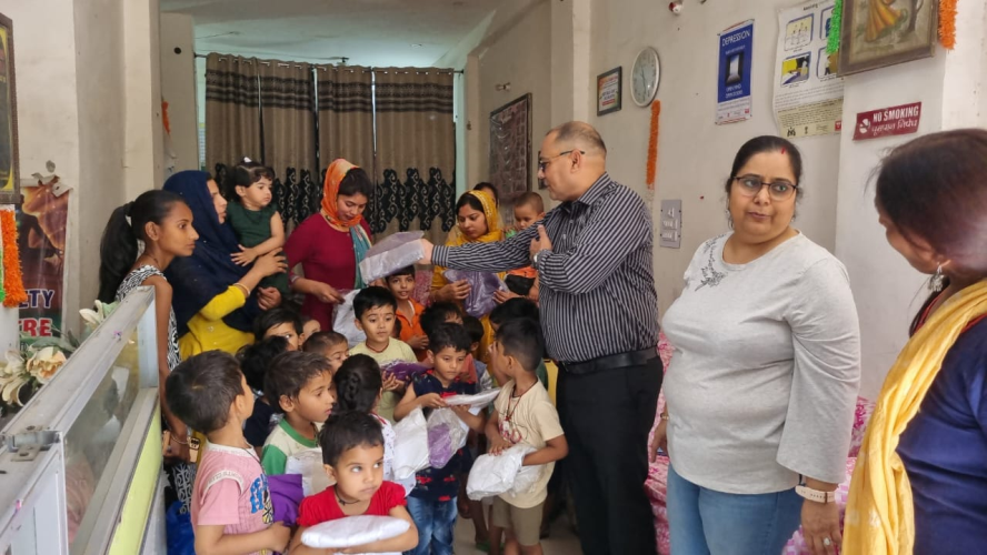 Cloths Distribution between the Children